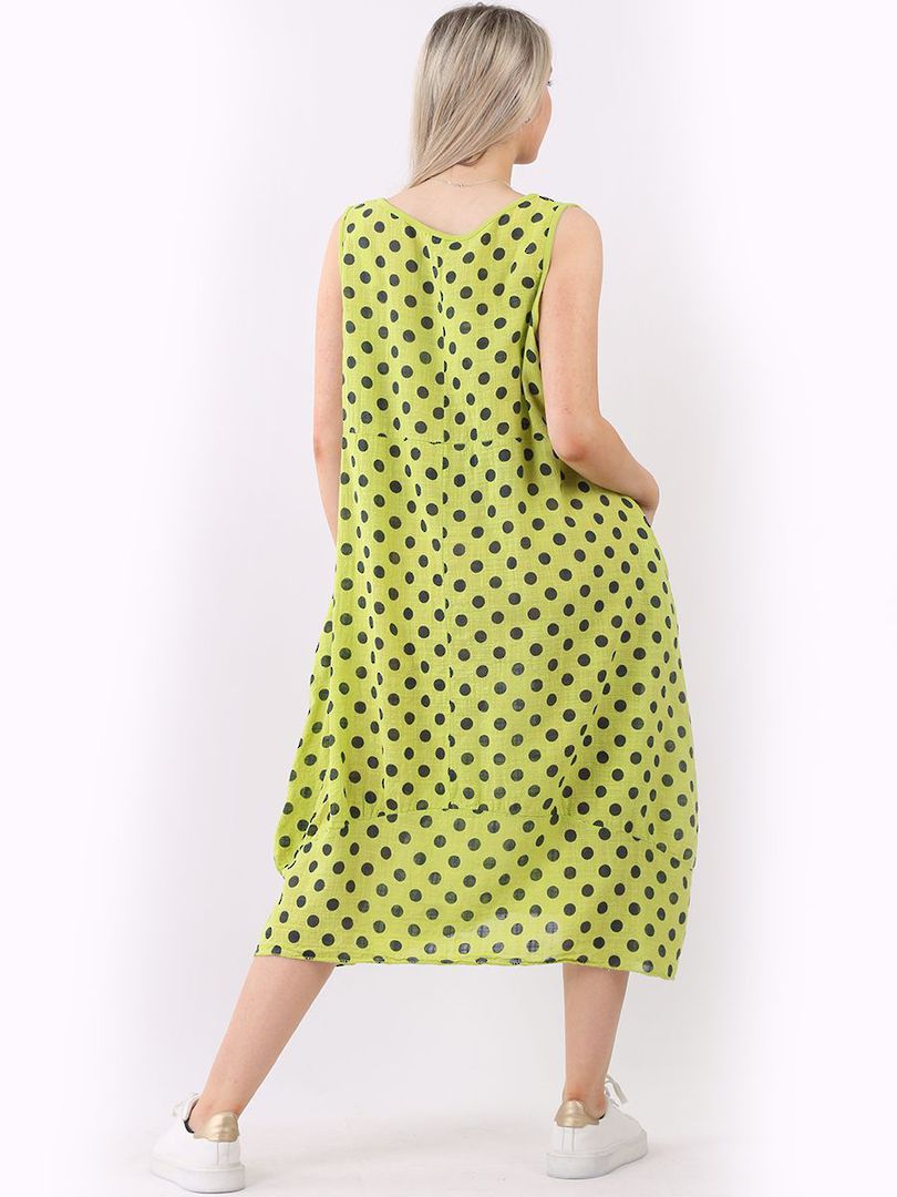 Thea Spotted Dress Lime image 1